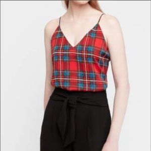 Express Red Plaid Sleeveless Cami